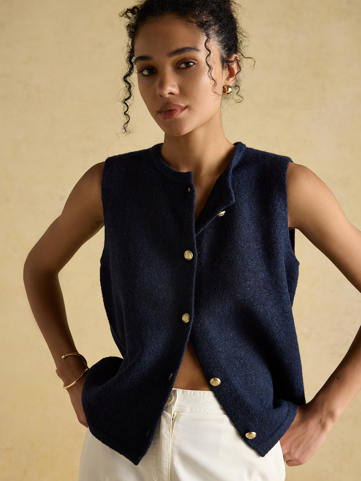Joules Holly Button Through Knitted Vest