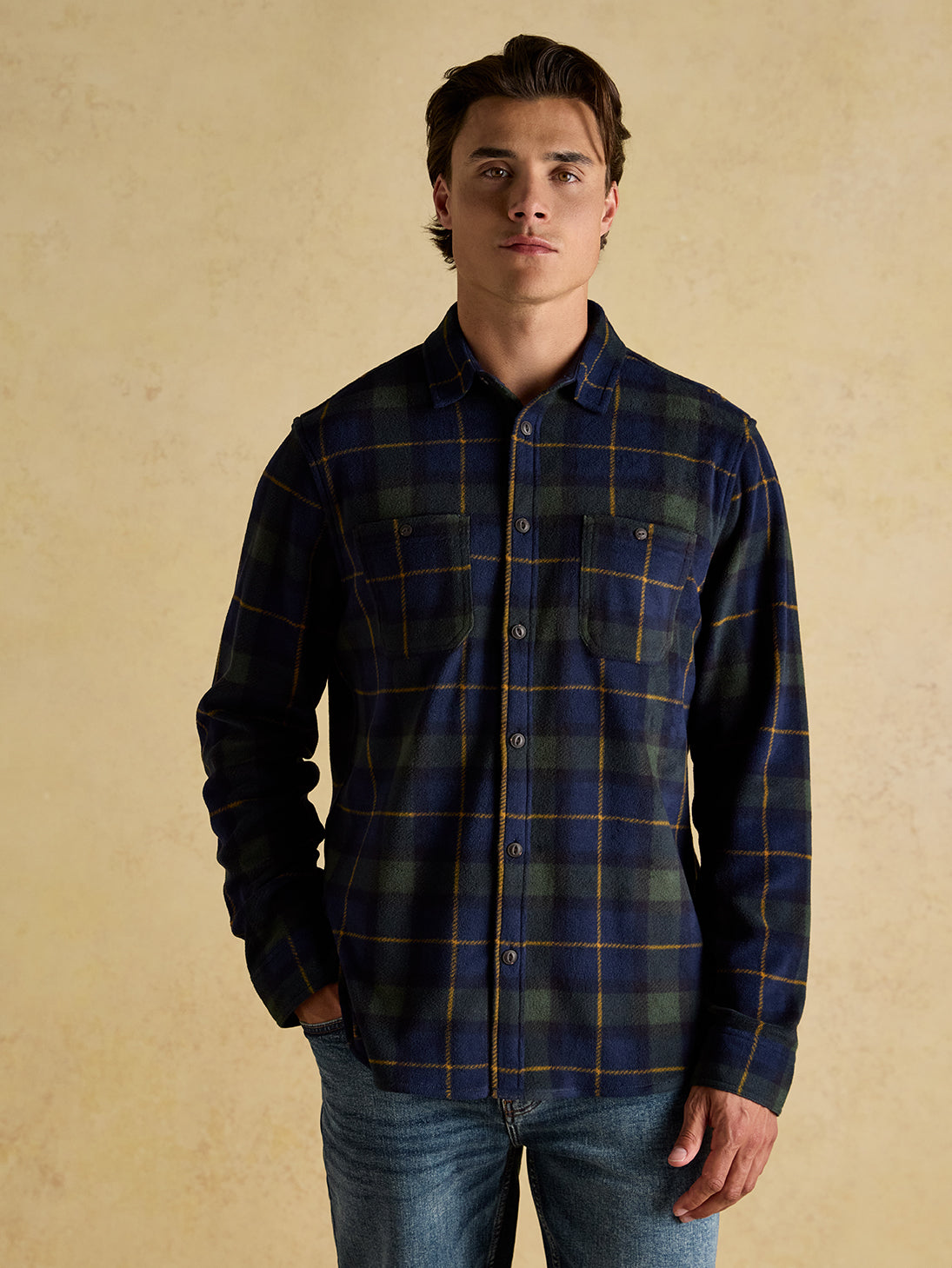 Joules Fleece Shirt - Navy Check