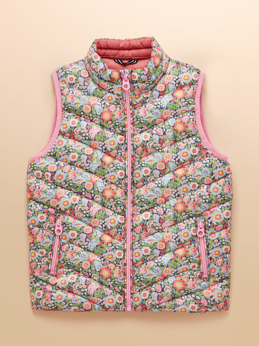 Joules Girls Crofton Showerproof Quilted Gilet