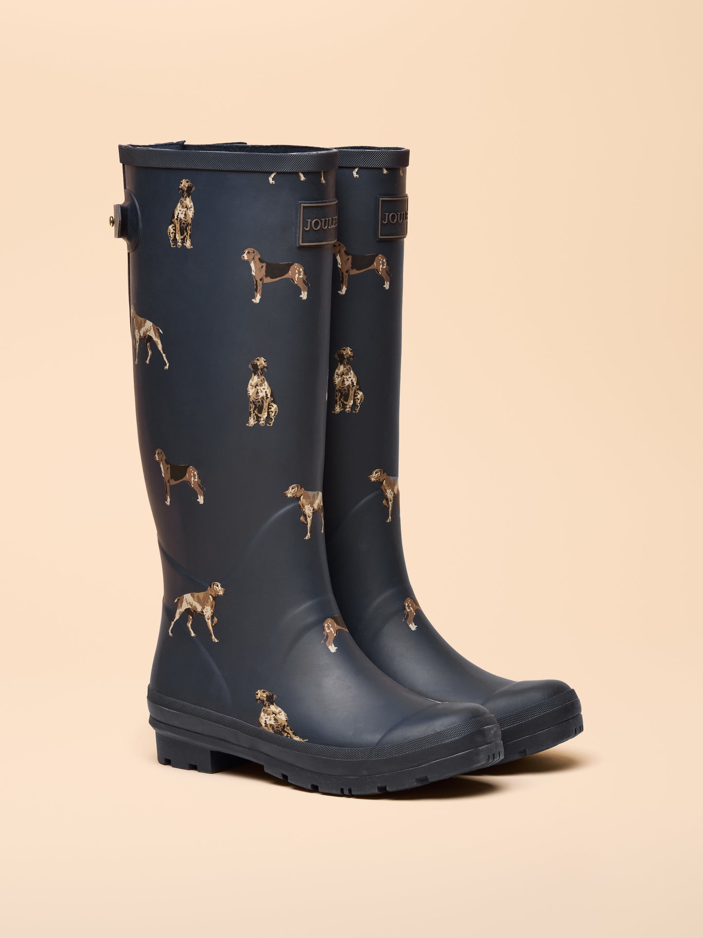 Joules Printed Adjustable Tall Wellies in Navy