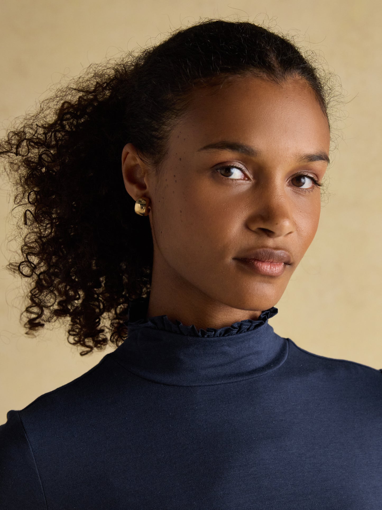 Joules Amy Long Sleeve High Neck Jersey Top