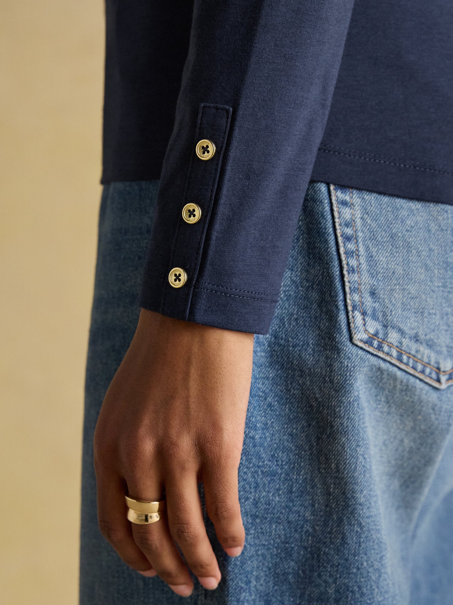 Joules Amy Long Sleeve High Neck Jersey Top