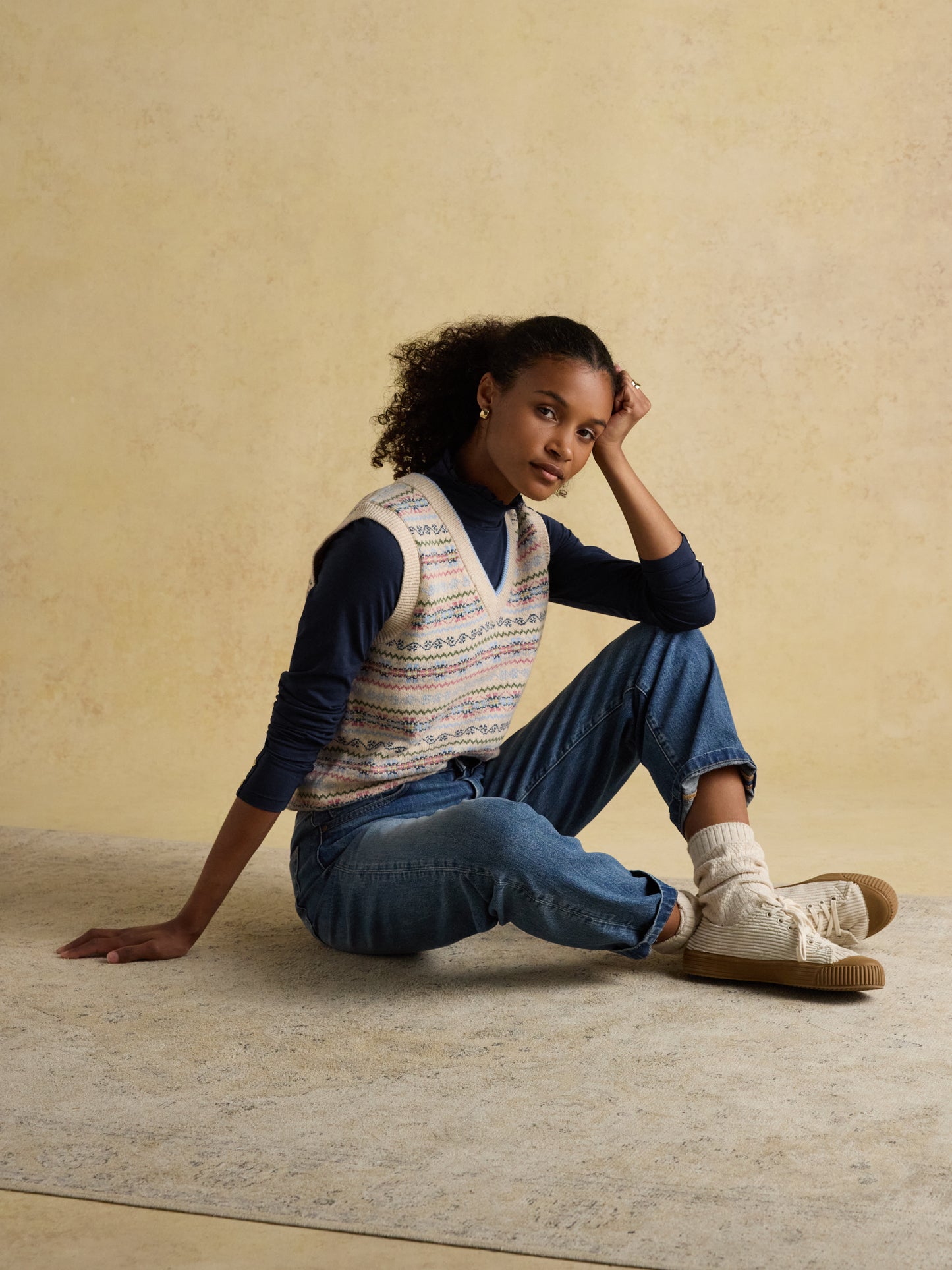 Joules Amy Long Sleeve High Neck Jersey Top