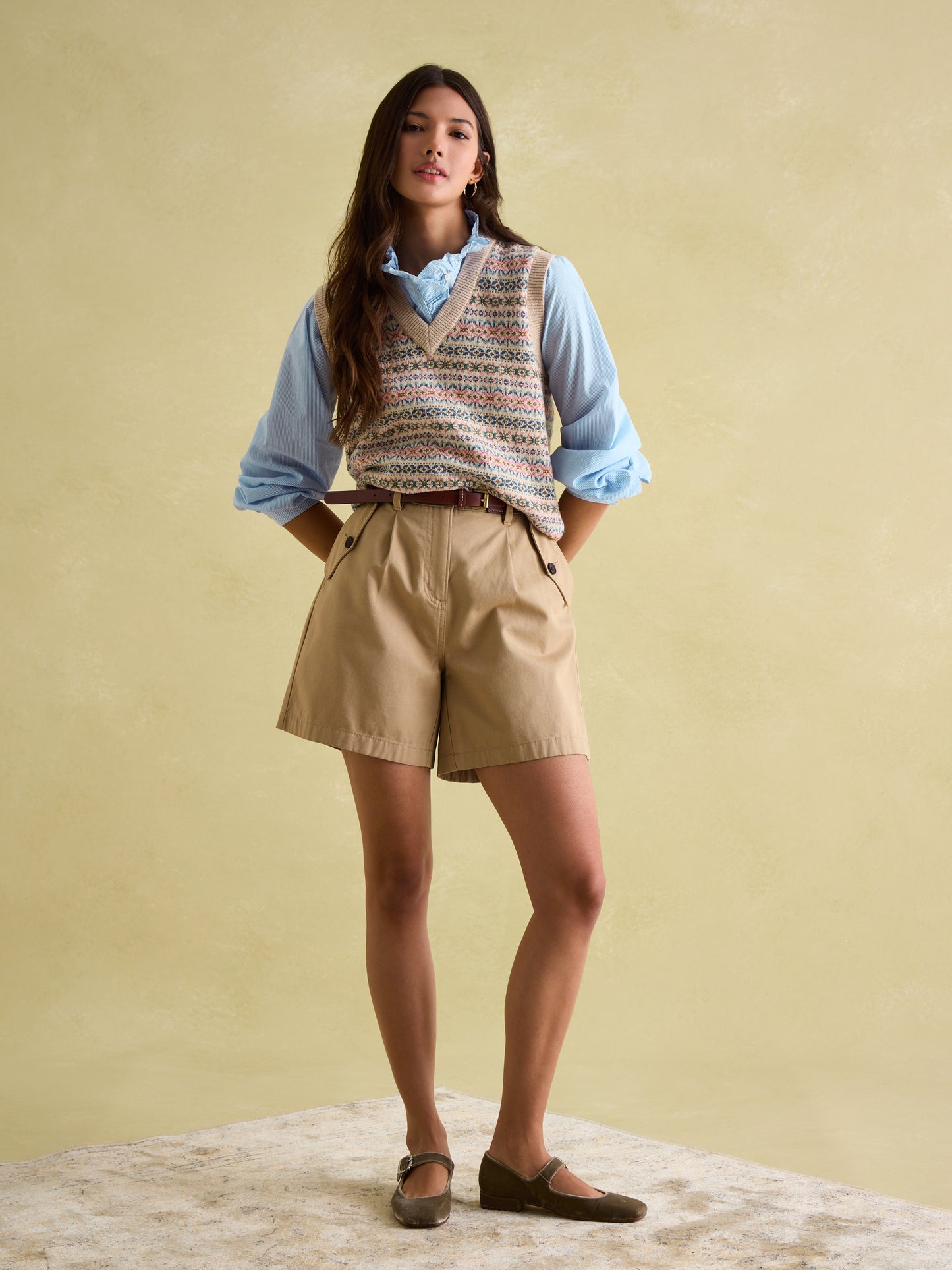 Joules Melanie Ruffle Neck Long Sleeve Blouse