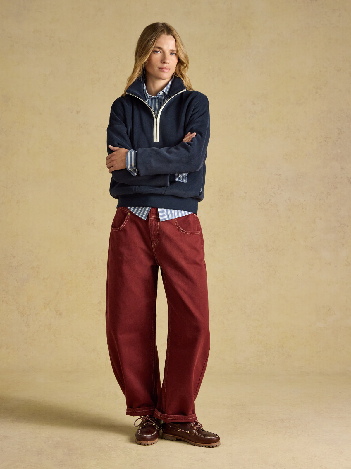 Joules Women's Quarter Zip Funnel Neck Fleece