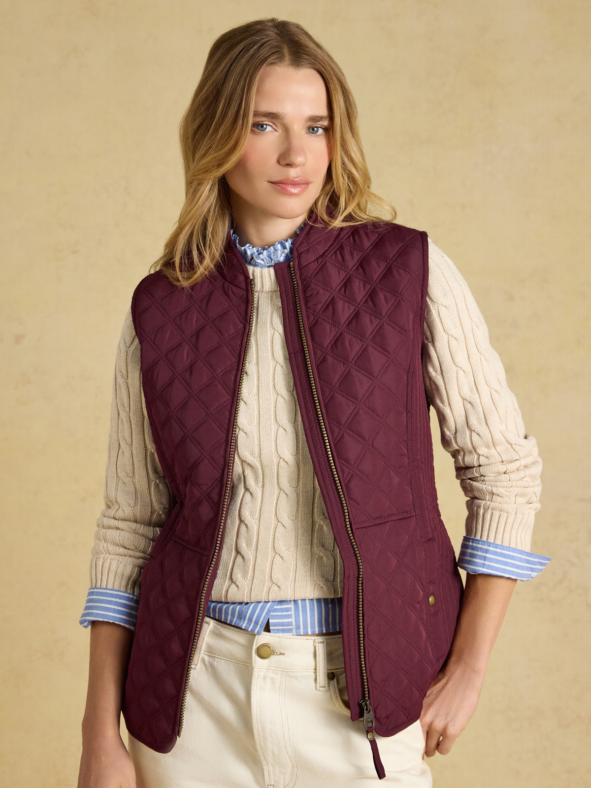 Joules Minx Showerproof Diamond Quilted Gilet