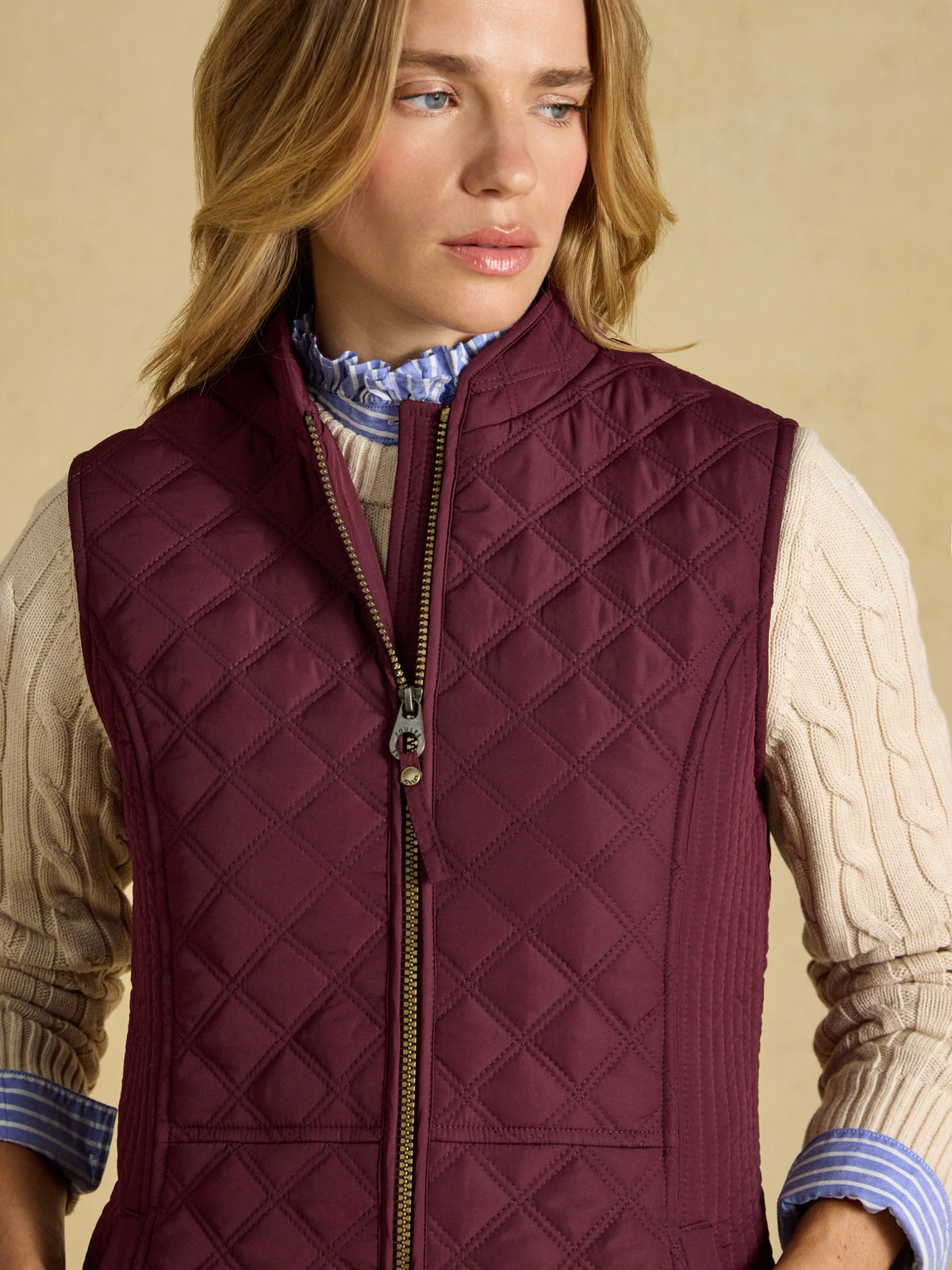 Joules Minx Showerproof Diamond Quilted Gilet