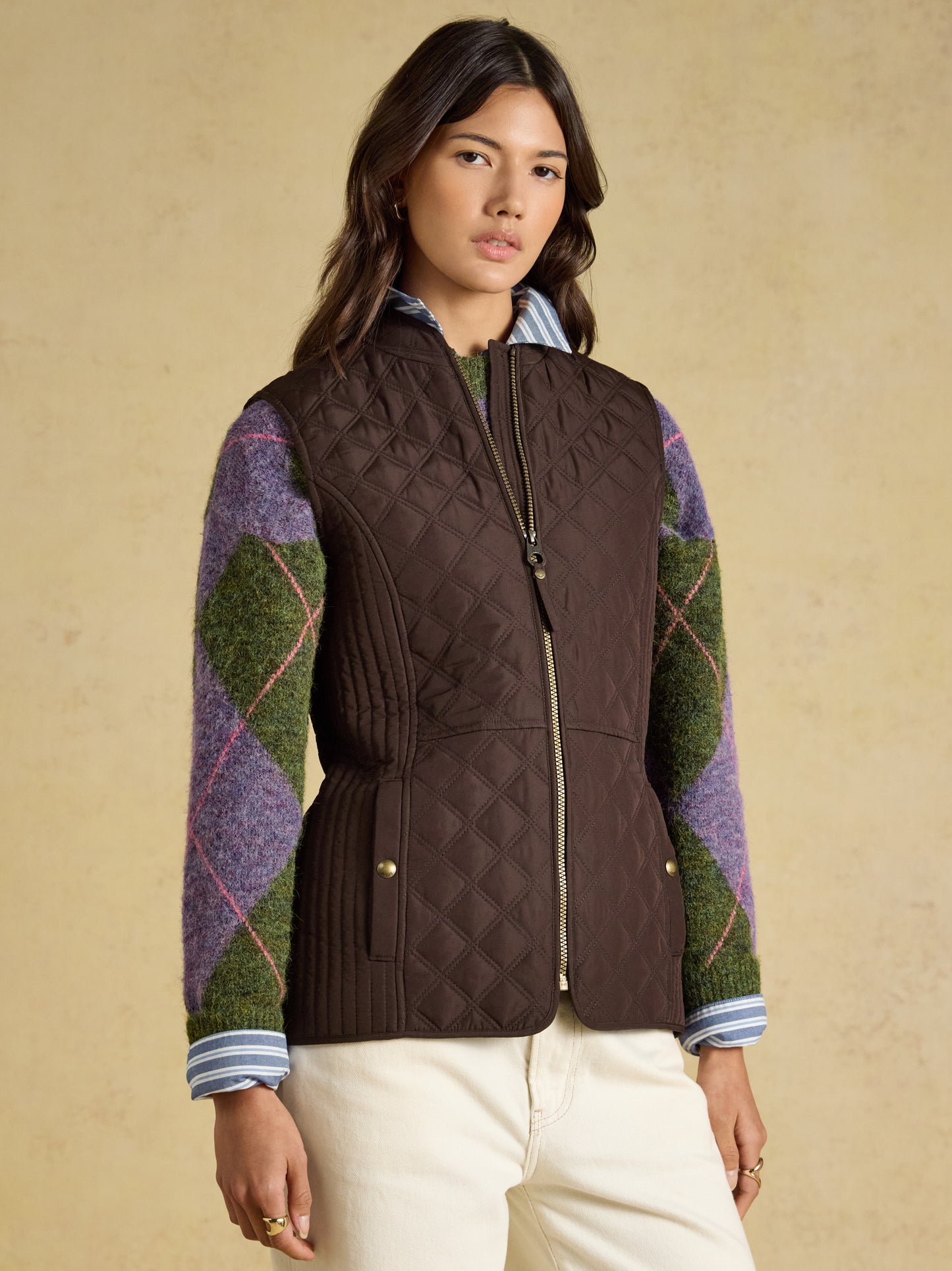Joules Minx Showerproof Diamond Quilted Gilet