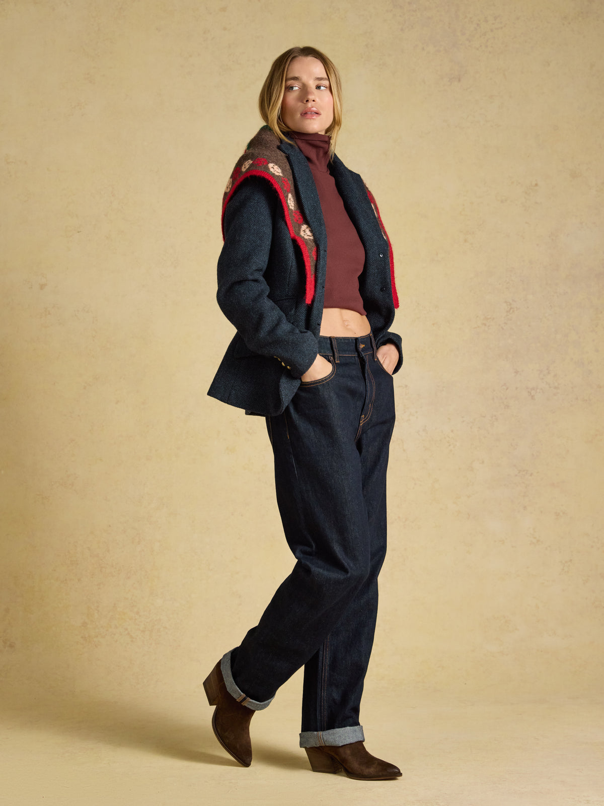 Joules Canterley Herringbone Tweed Blazer