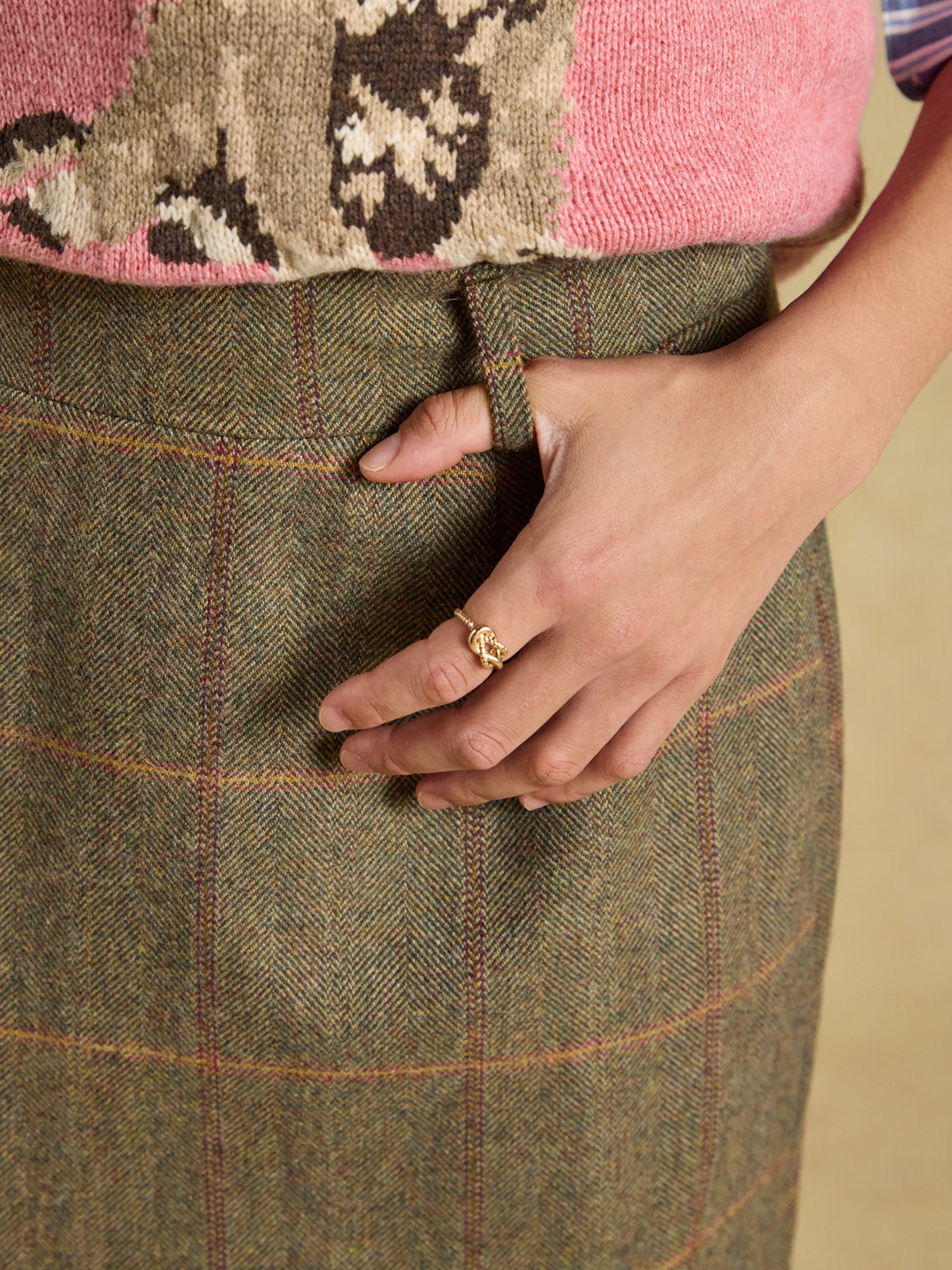 Joules Bramble Short Tweed Wool Blend Skirt