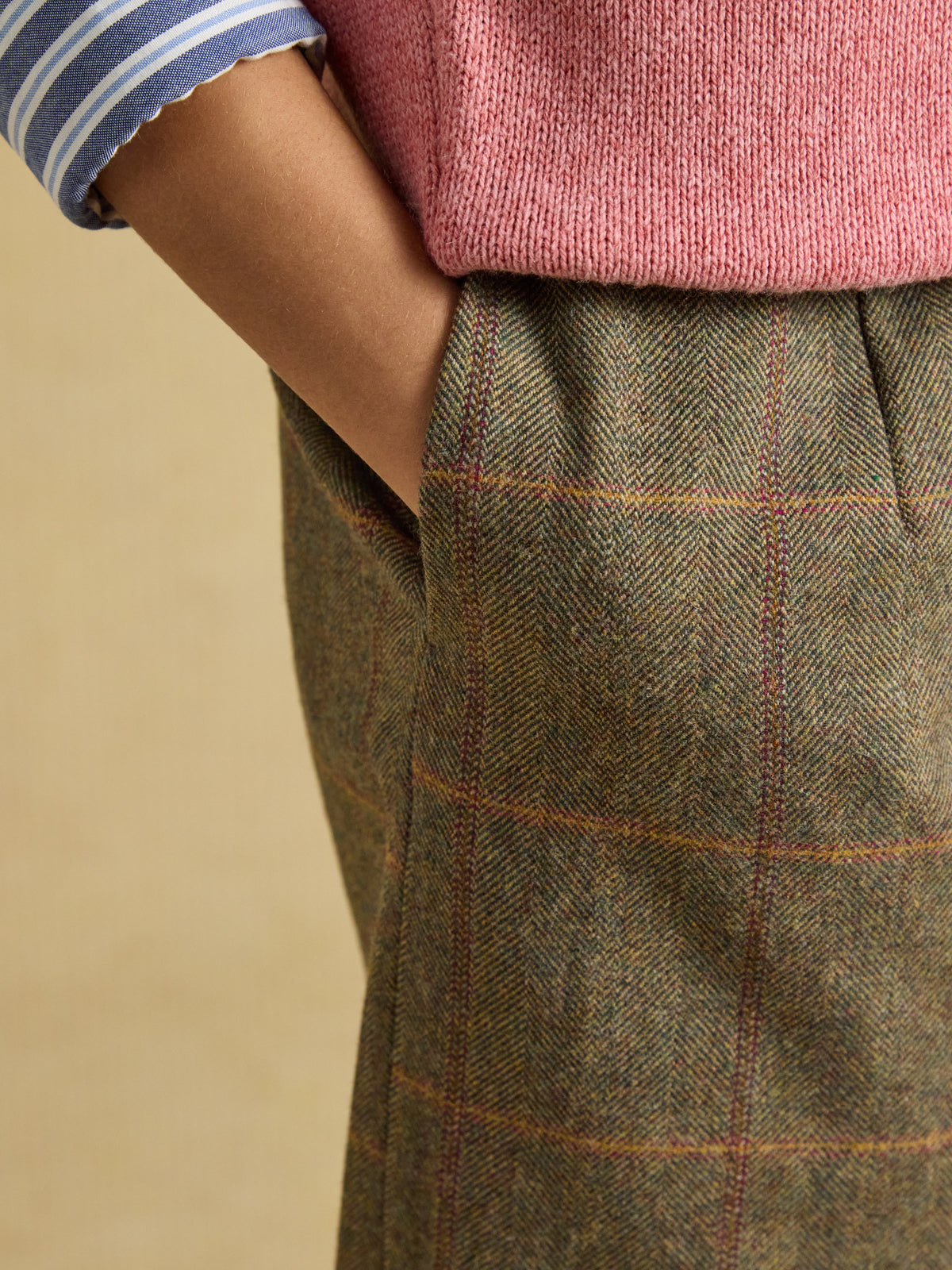Joules Bramble Short Tweed Wool Blend Skirt