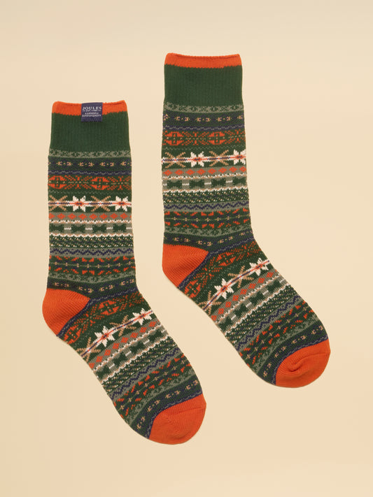 Joules Men's Alby Fair Isle Socks