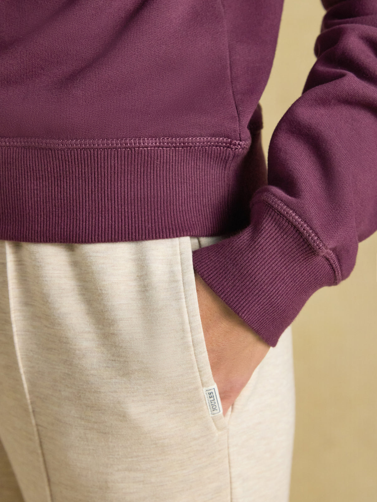 Joules Brushed Embroidered Quarter Zip Sweatshirt