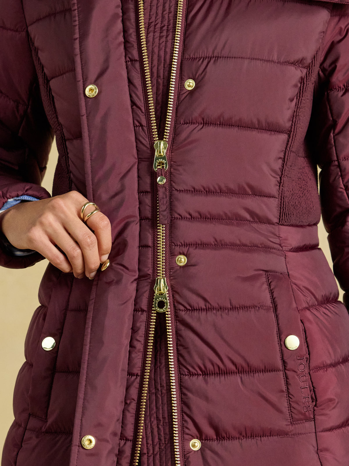 Joules Windborough Showerproof Longline Padded Coat with Hood