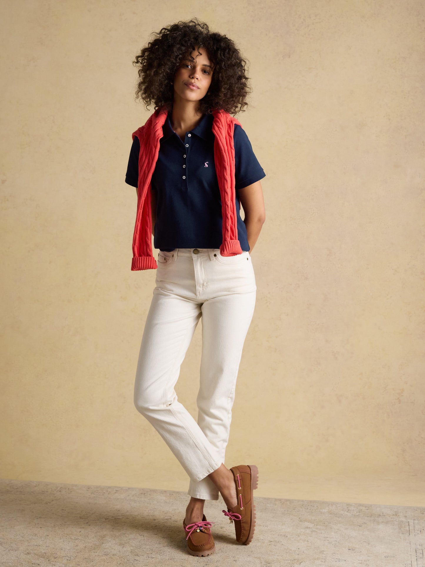 Joules Women's Woody Cotton Pique Short Sleeve Polo Shirt