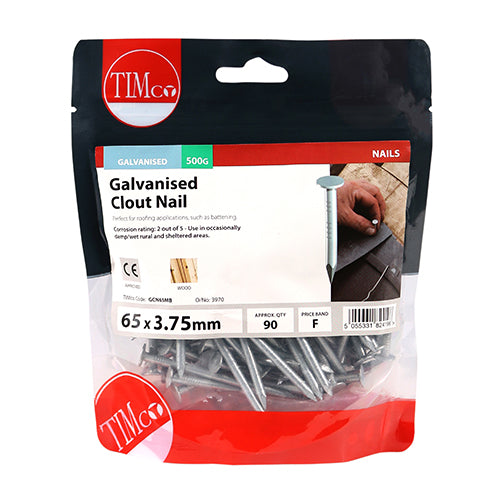 TIMco Galvinised Clout Nails 65mm