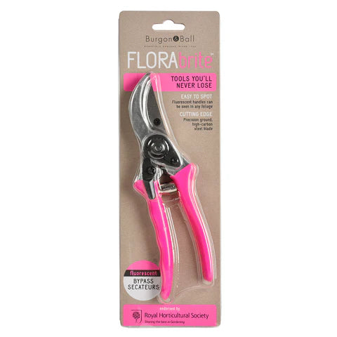 Burgon & Ball Flora Brite Bypass Secateurs Neon Pink
