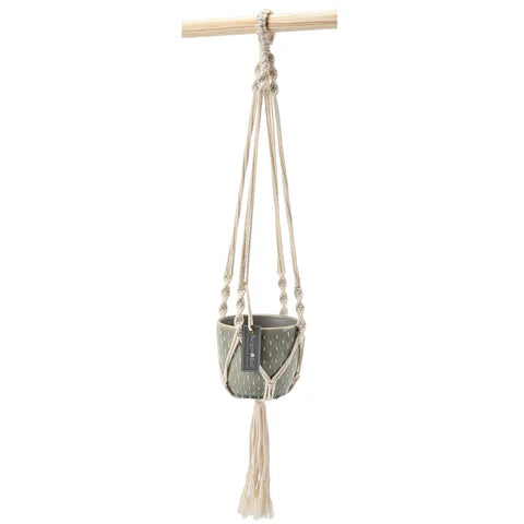Burgon and Ball Macrame Hanger with Pot