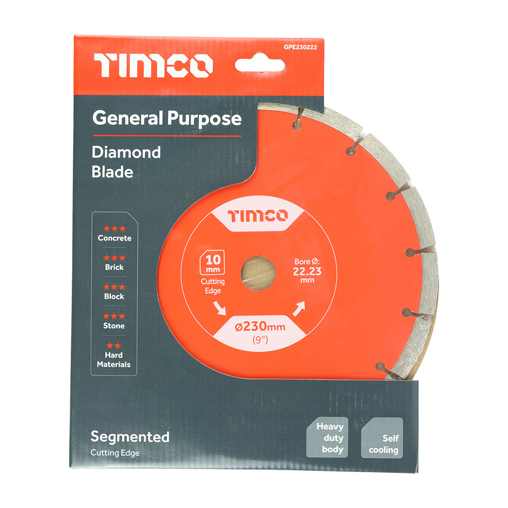 General Purpose Diamond Blade - TIMCO Segmented 230x 22.2