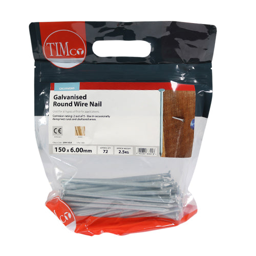 TIMco Galvanised Round Wire Nail 150mm