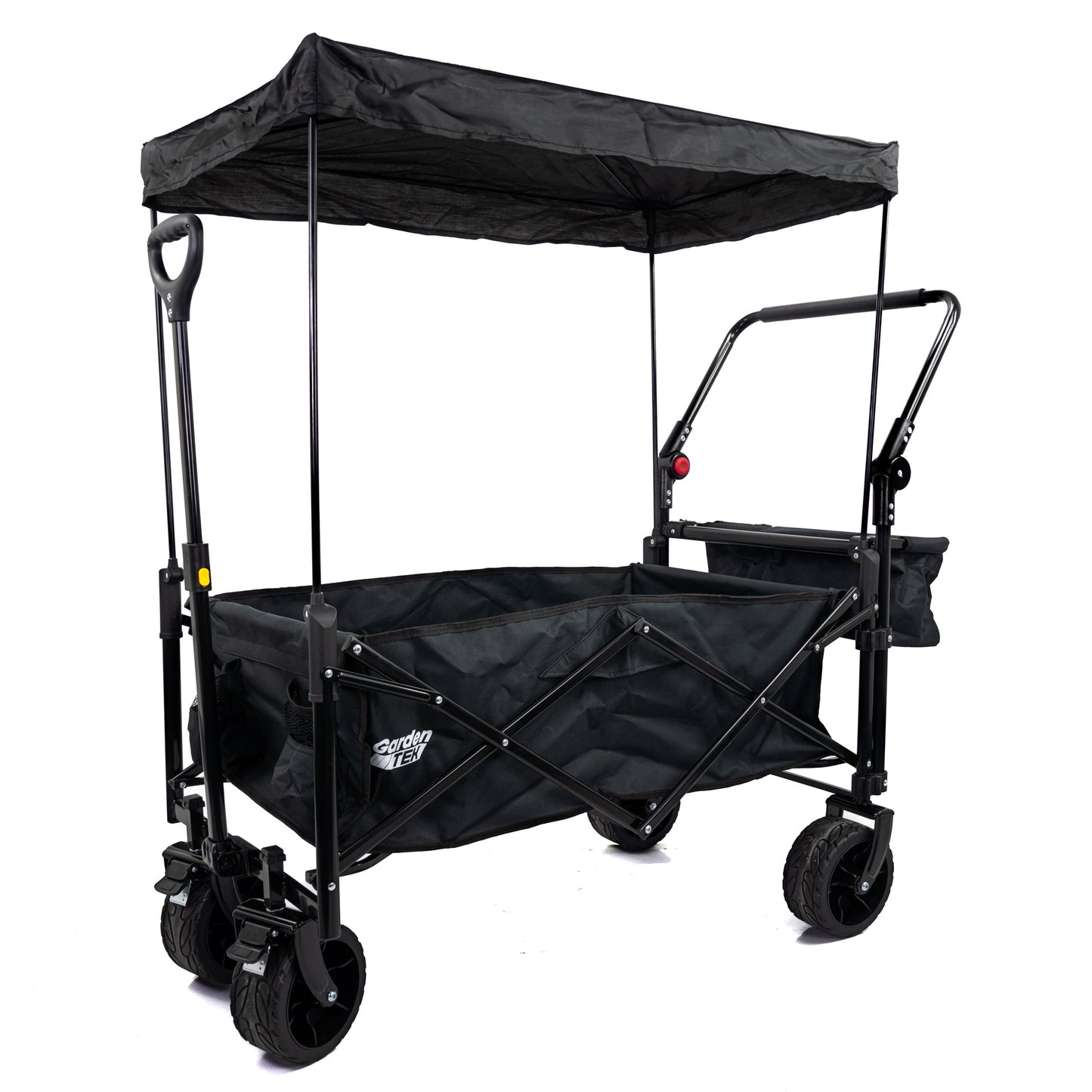 GardenTek Festival Trolley On Wheels Canopy And Side Box 90kg Load 120L Capacity GTW330