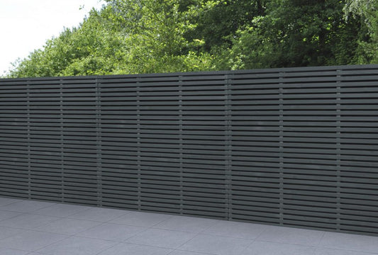 Forest Garden Contemporary Double Slatted Fence Panel