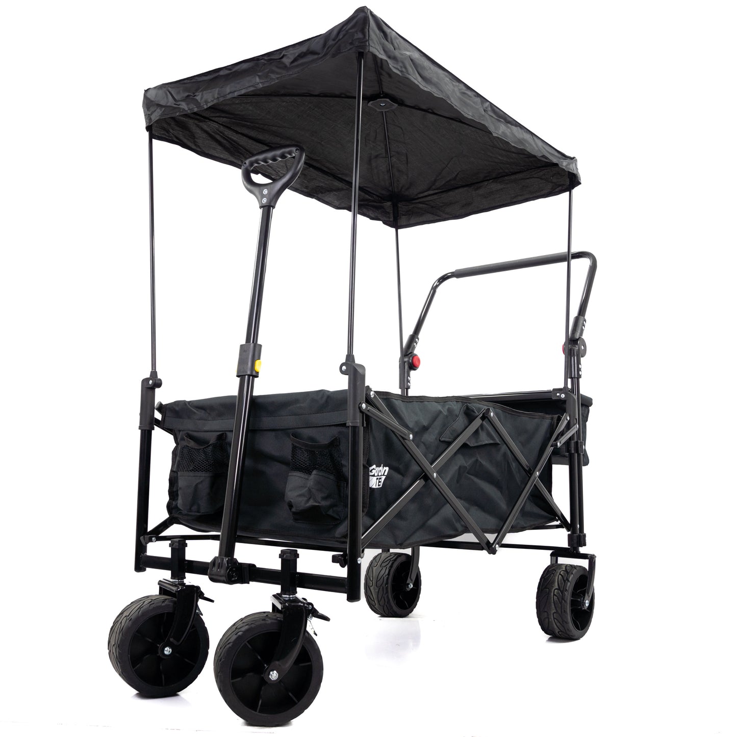 GardenTek Festival Trolley On Wheels Canopy And Side Box 90kg Load 120L Capacity GTW330