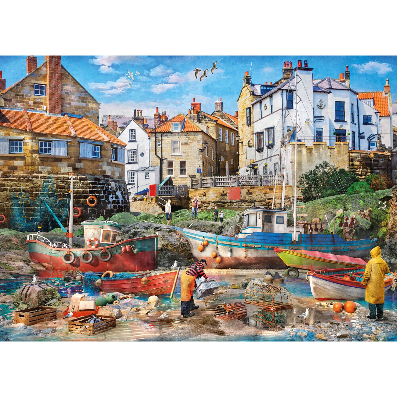 Gibsons Fishermen at Robin Hood's Bay 1000 Piece Jigsaw Puzzle