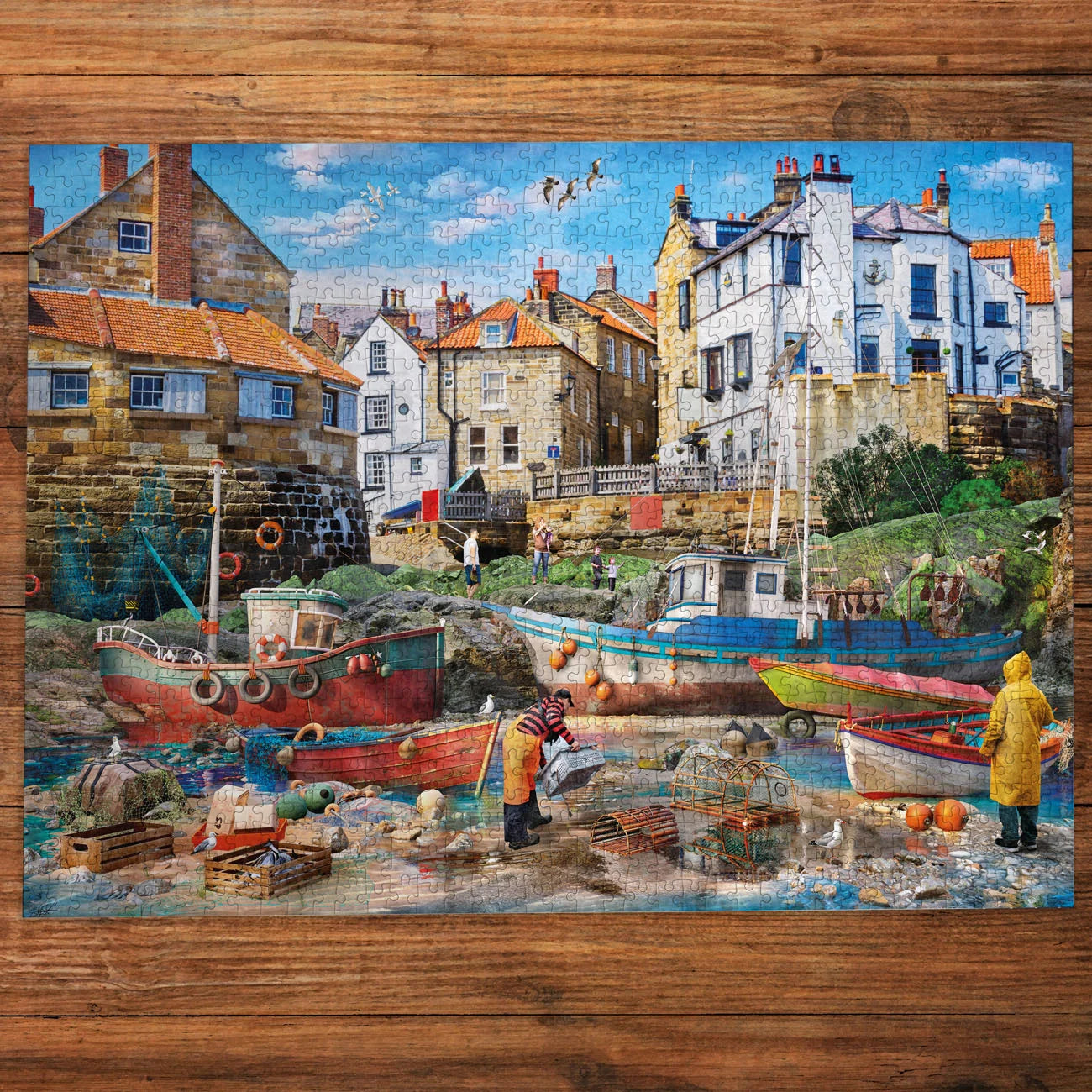 Gibsons Fishermen at Robin Hood's Bay 1000 Piece Jigsaw Puzzle