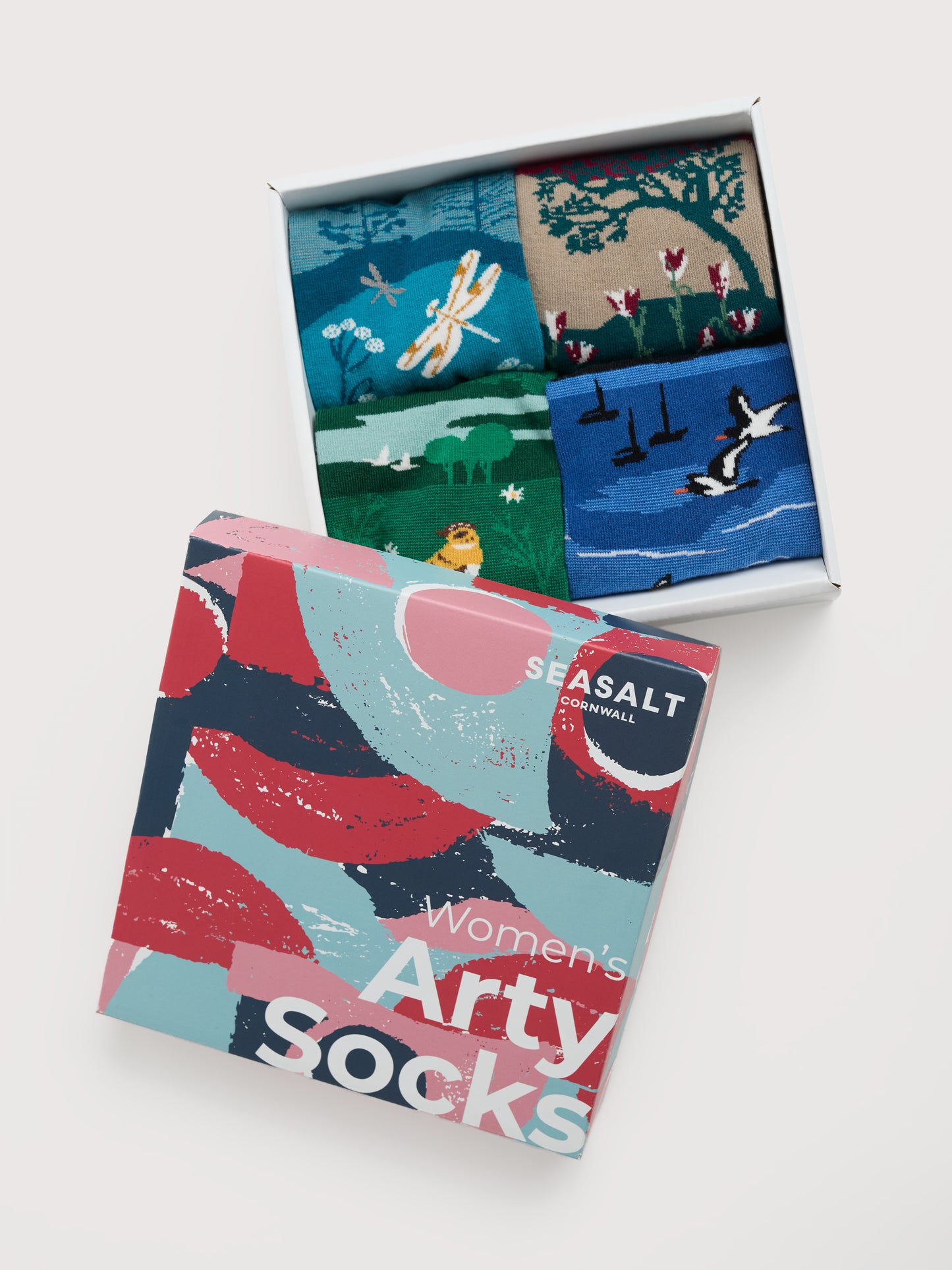 Seasalt Gift Box of 4 Women's Scenic Arty Socks