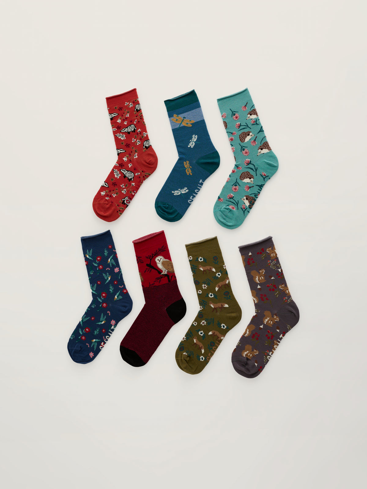 Seasalt Gift Box of 7 Women's Wildlife Sailor Socks