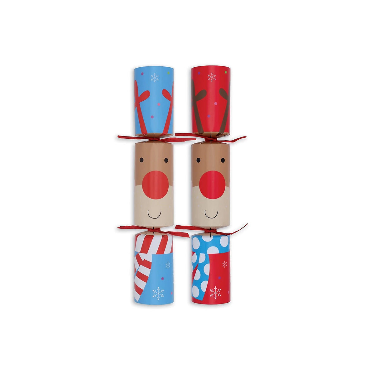 Giftmaker pack of 6 12 inch novelty game Christmas dinner crackers with Pin the Nose on the Reindeer game.