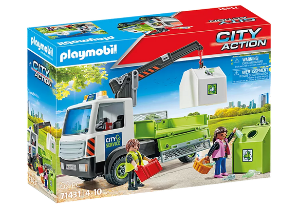 Playmobil City Action Glass Recycling Truck with Container