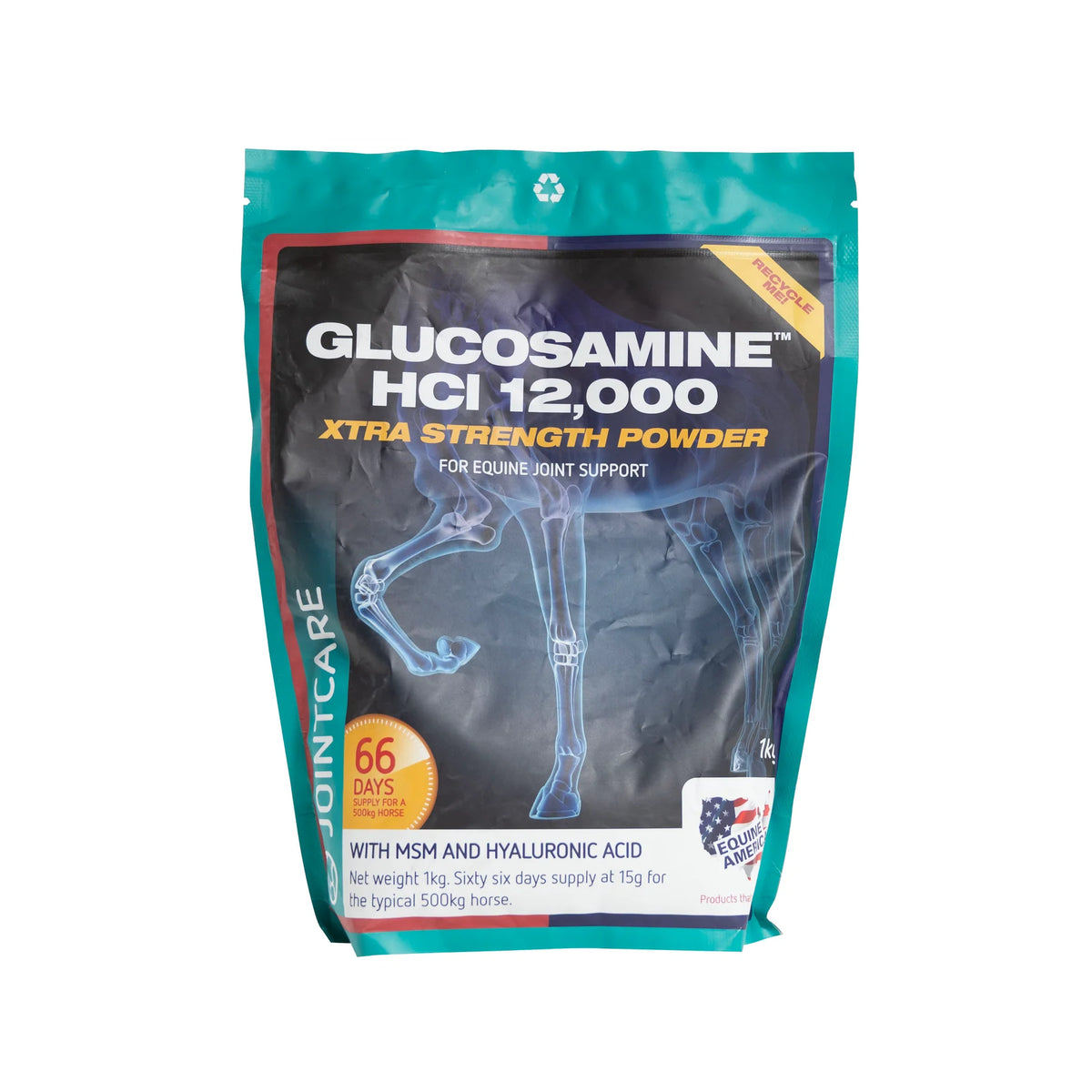 Equine America Glucosamine HCI 12000 1kg tub equine joint supplement powder
