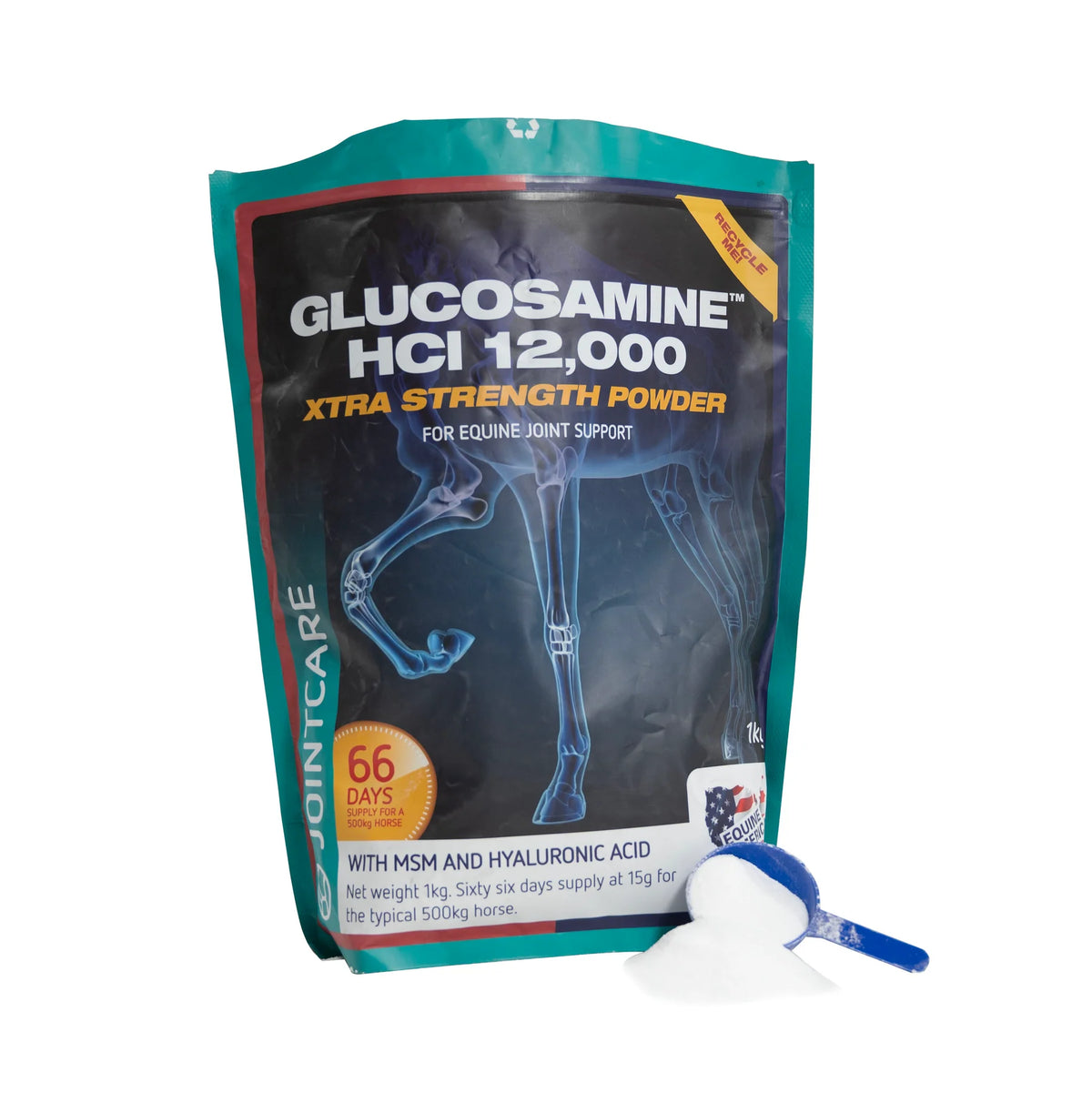 Equine America Glucosamine HCI 12000 1kg tub equine joint supplement powder