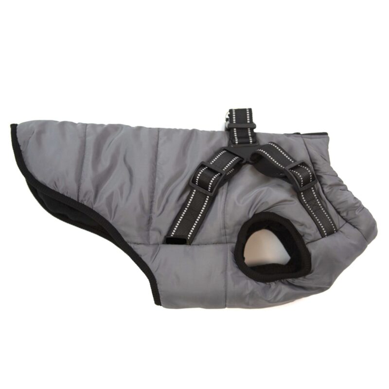 Happy Pet Dog Coat Dark Grey Harness Jacket Sml