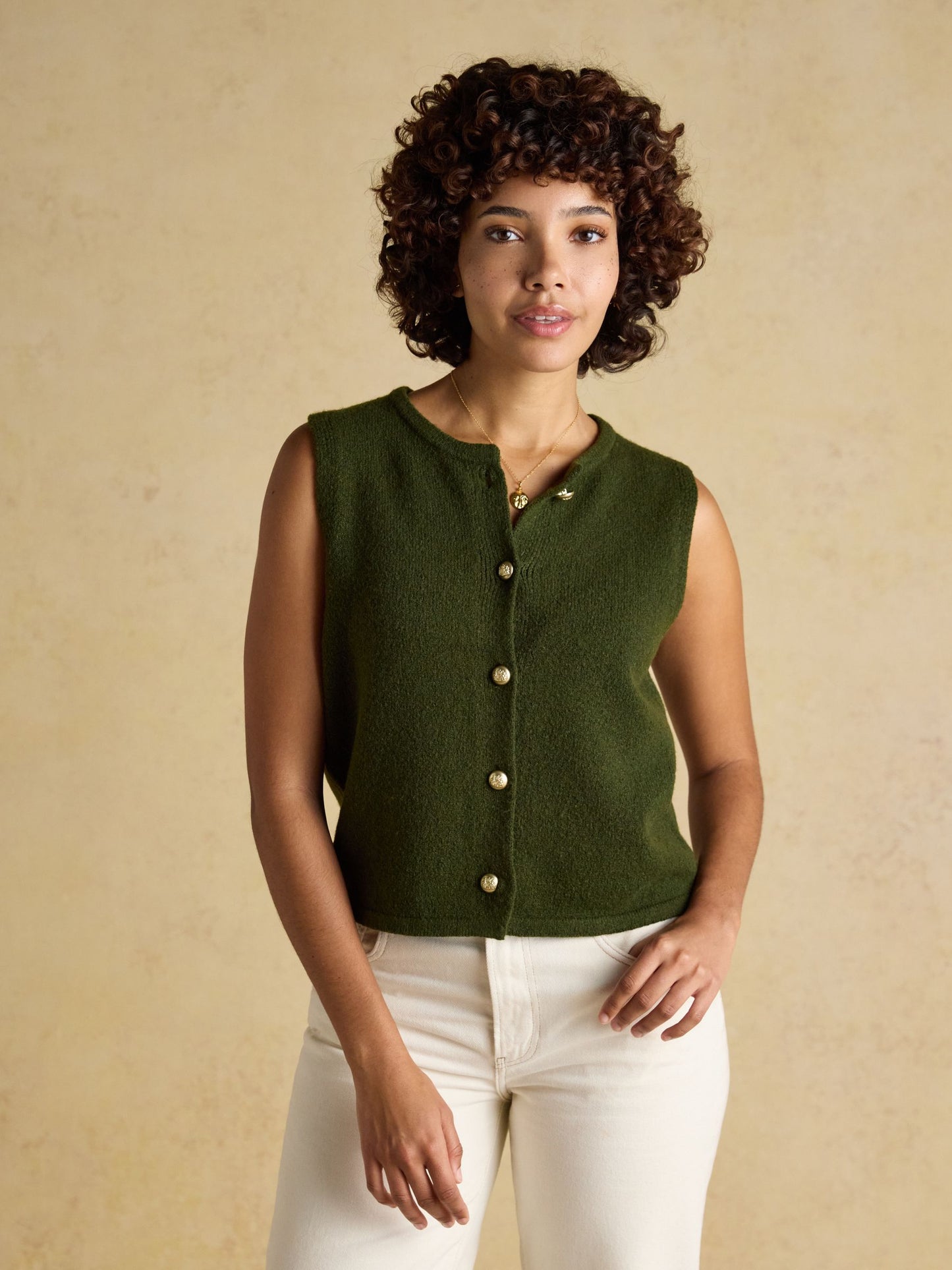 Joules Holly Button Through Knitted Vest