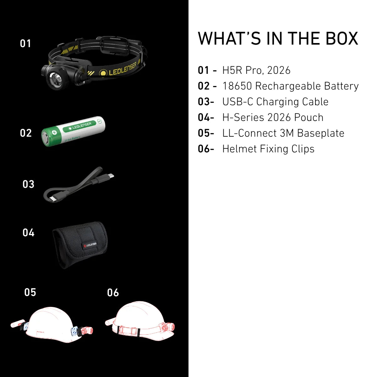 Ledlenser H5R Core rechargeable head torch with adjustable headband and tiltable lamp head