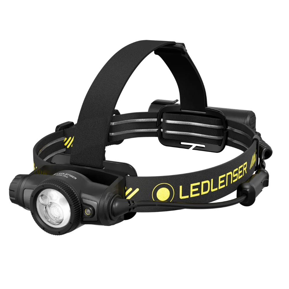 Ledlenser H9R Core rechargeable head torch with adjustable headband and tiltable lamp head