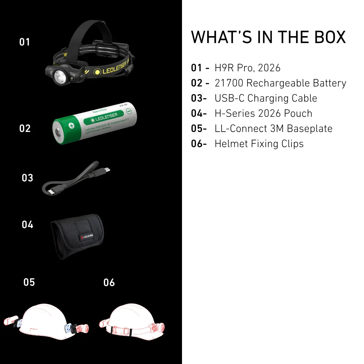 Ledlenser H9R Core rechargeable head torch with adjustable headband and tiltable lamp head