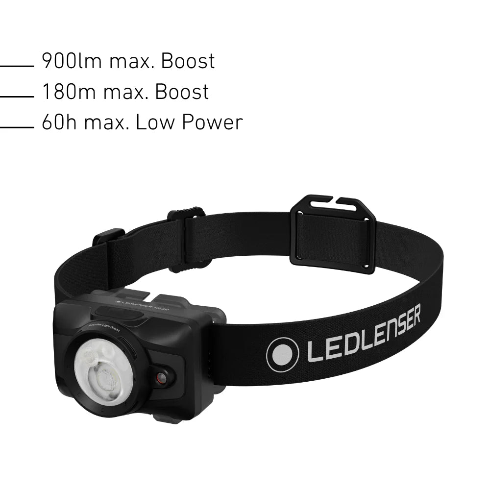 Ledlenser HF6R Core rechargeable head torch with adjustable headband and aluminium lamp head