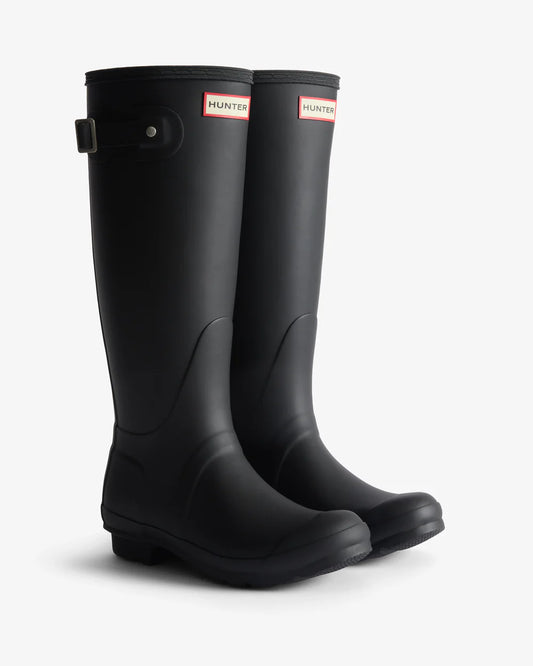 Hunter Boots Women's Original Tall Tartan Lining Boot in Black