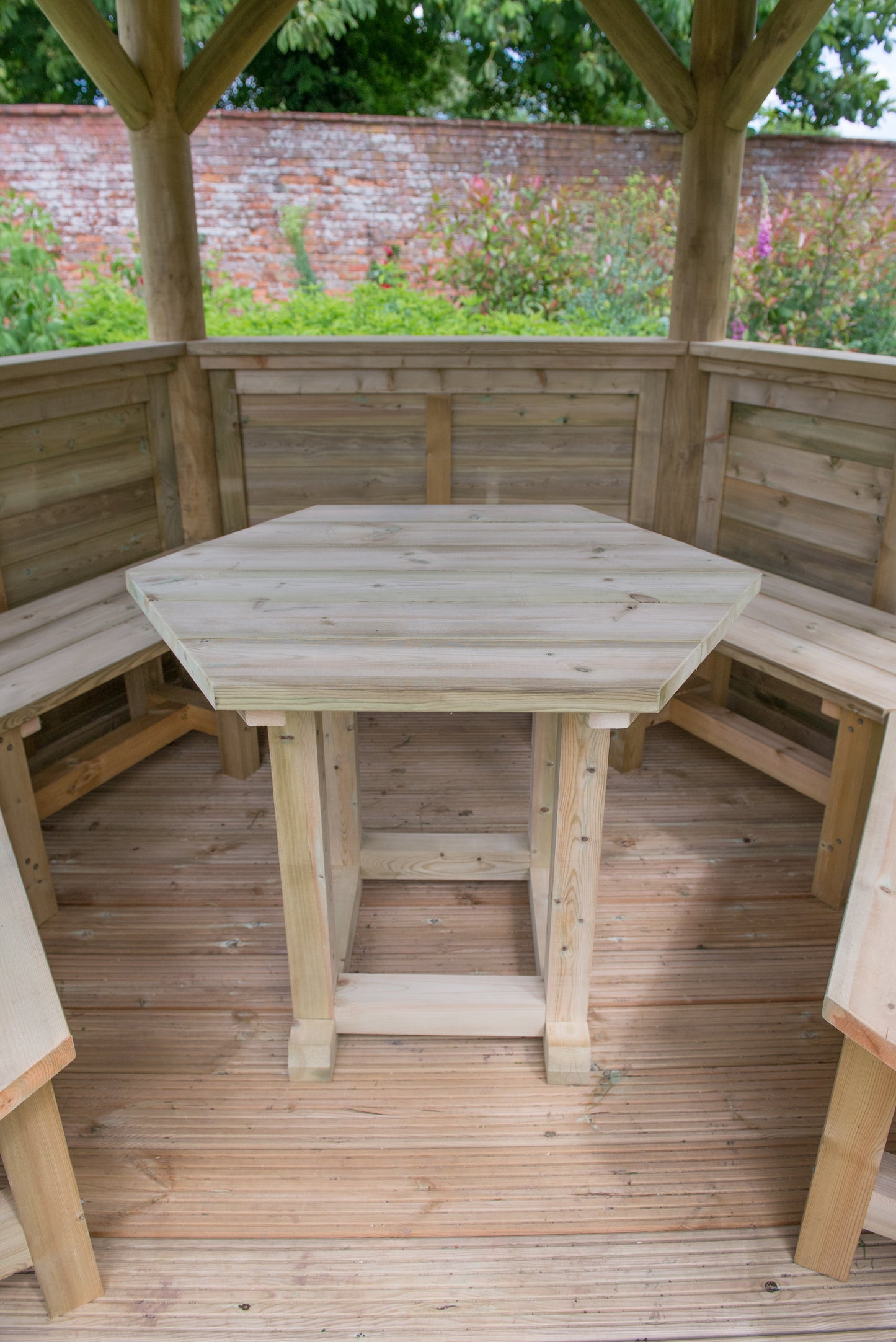 Forest Garden Hexagonal Wooden Garden Gazebo with Cedar Roof
