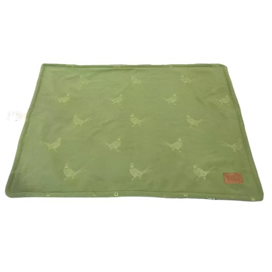 House of Paws Green Embossed Pheasant Fleece Blanket