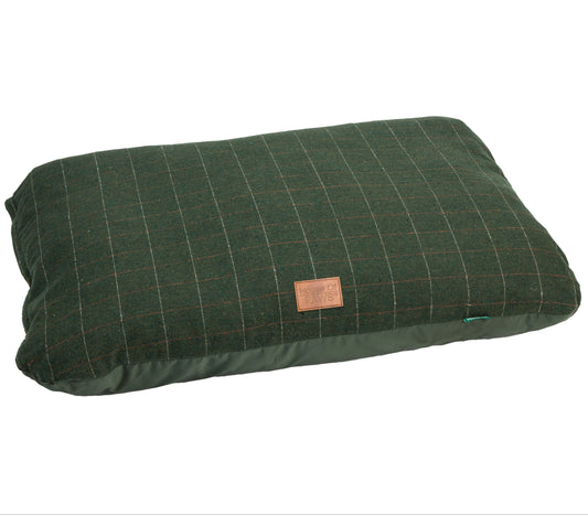 House of Paws Green Tweed Cushion Bed