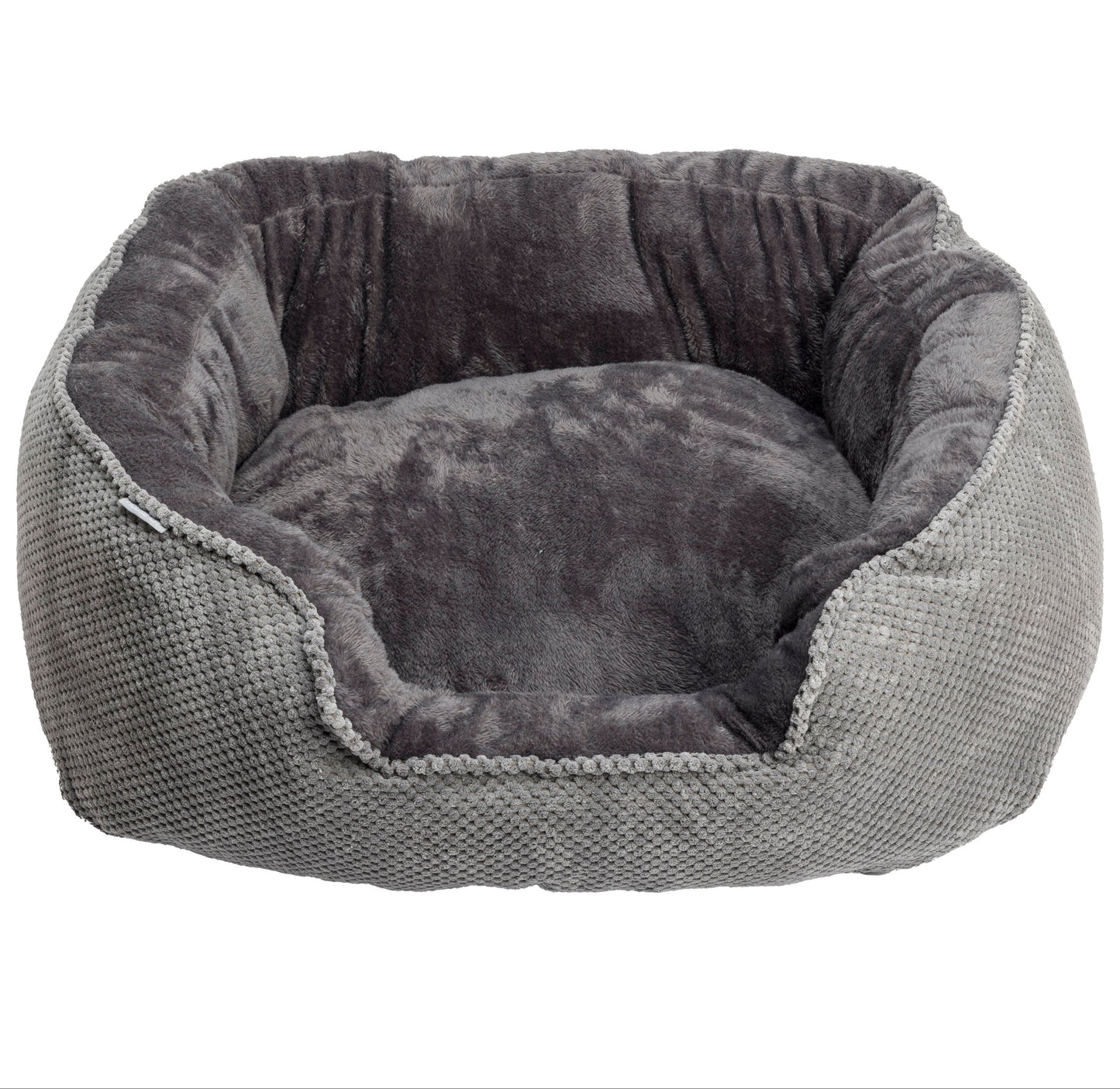 House of Paws Grey Cord Snuggle Dog Bed