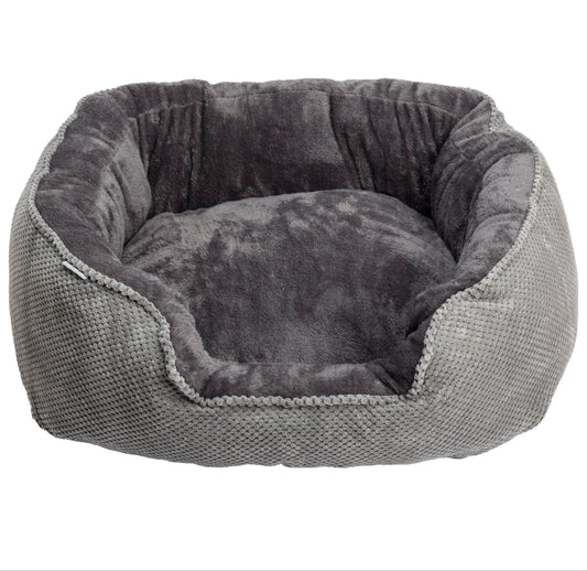 House of Paws Grey Cord Snuggle Dog Bed