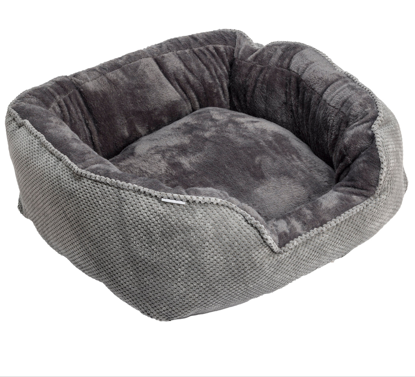 House of Paws Grey Cord Snuggle Dog Bed
