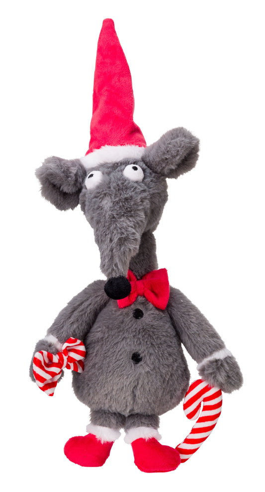 Dog Toy Grey Christmas Rat 