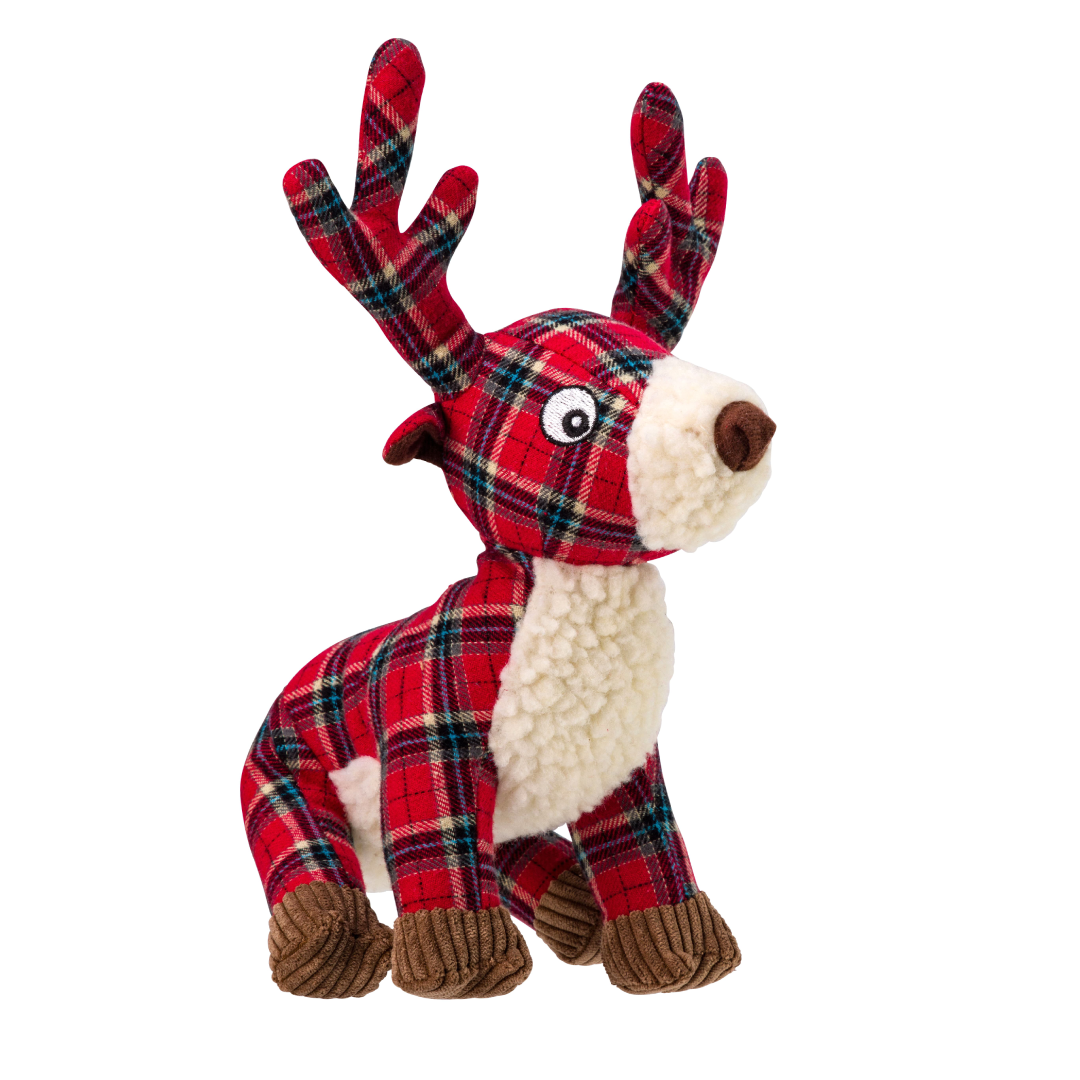 Dog Toy Red Tweed Reindeer